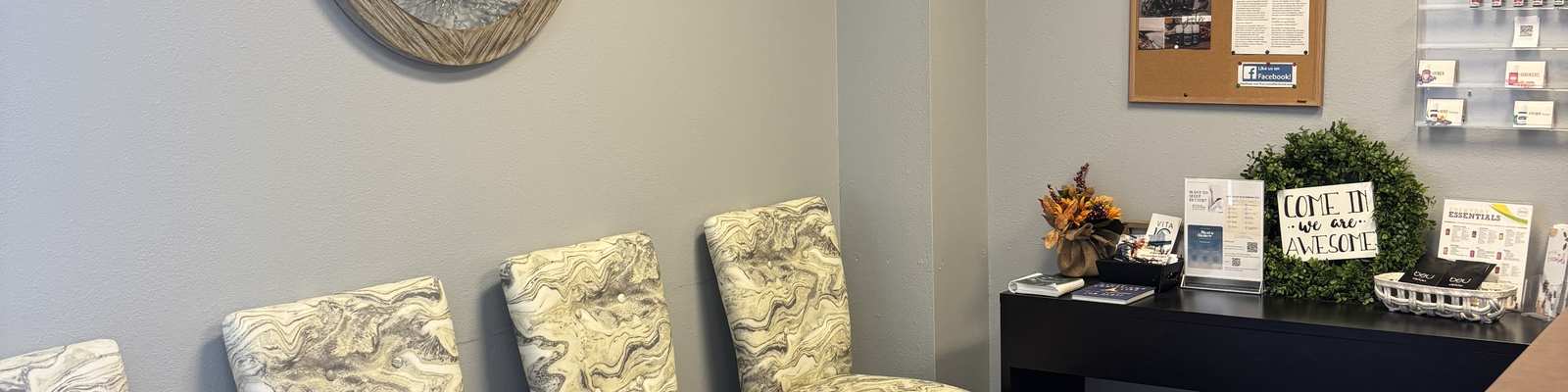 The waiting area at the Functional Medicine & Wellness Center in Flower Mound